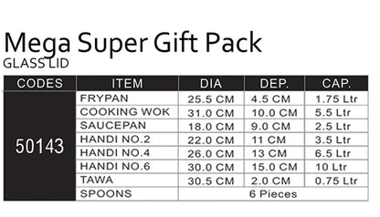Sonex Non Stick - Mega Super Gift Pack- GLASS LID